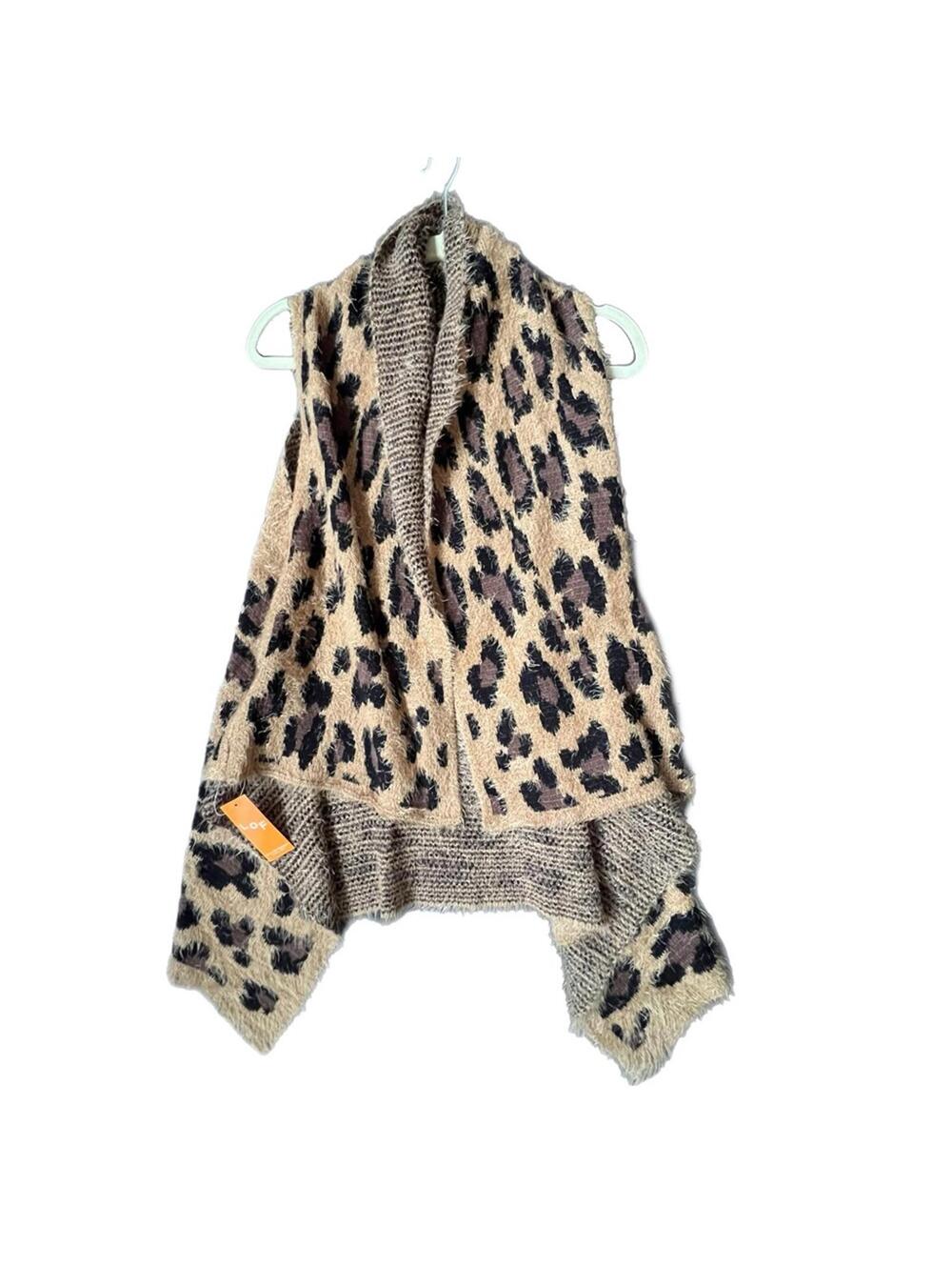 NEW Leopard Print Women's Sweater Vest - L